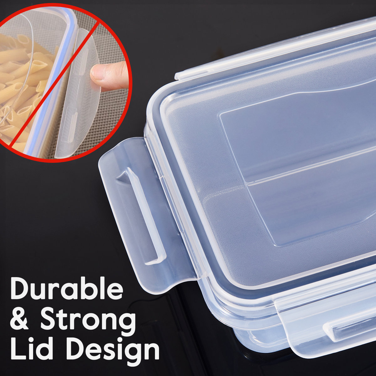 24 Pcs Airtight Food Storage Container Set Kitchen Organizers Leakproof Meal Prep Containers Local Warehouse Lock Lids - Bpa-Free Durable Plastic Containers For Lunch With 12 Boxes And 12 Lids, For Pantry And Kitchen Organization